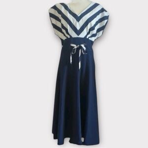 Vintage Bettie Page Women’s Dress XS Pinup Nautical Sailor Retro Feminine